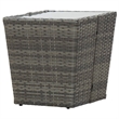 vidaXL PE Rattan with Steel Tea Table in Gray and Transparent