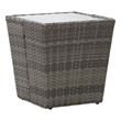 vidaXL PE Rattan with Steel Tea Table in Gray and Transparent
