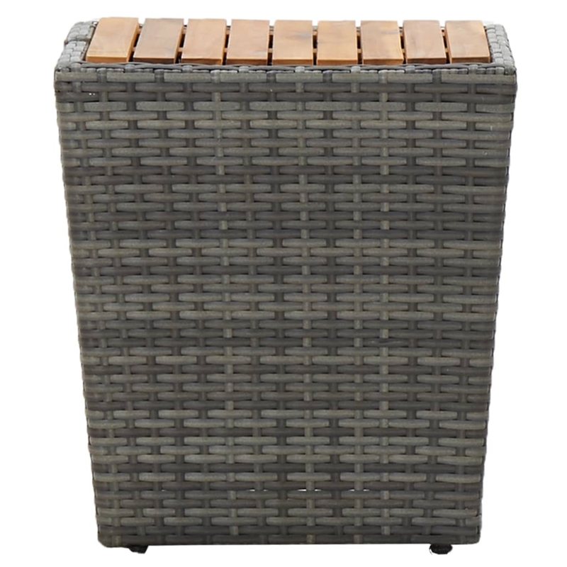 vidaXL PE Rattan Tea Table in Gray and Natural/Brown