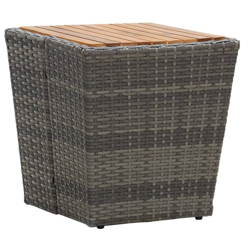 vidaXL PE Rattan Tea Table in Gray and Natural/Brown