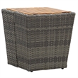 vidaXL PE Rattan Tea Table in Gray and Natural/Brown