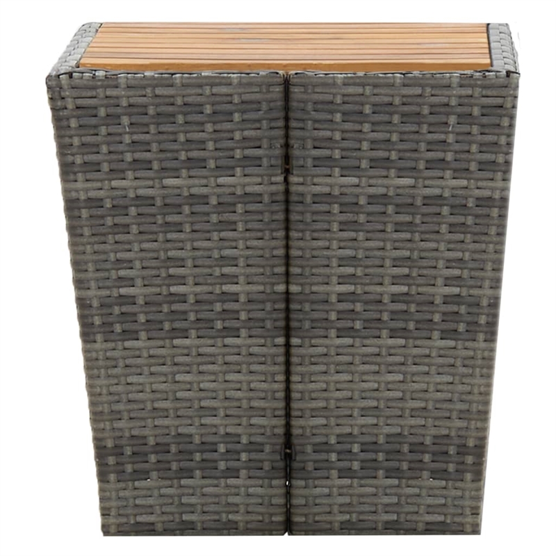 vidaXL PE Rattan Tea Table in Gray and Natural/Brown