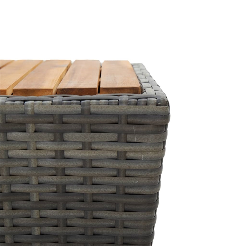 vidaXL PE Rattan Tea Table in Gray and Natural/Brown