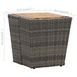 vidaXL PE Rattan Tea Table in Gray and Natural/Brown