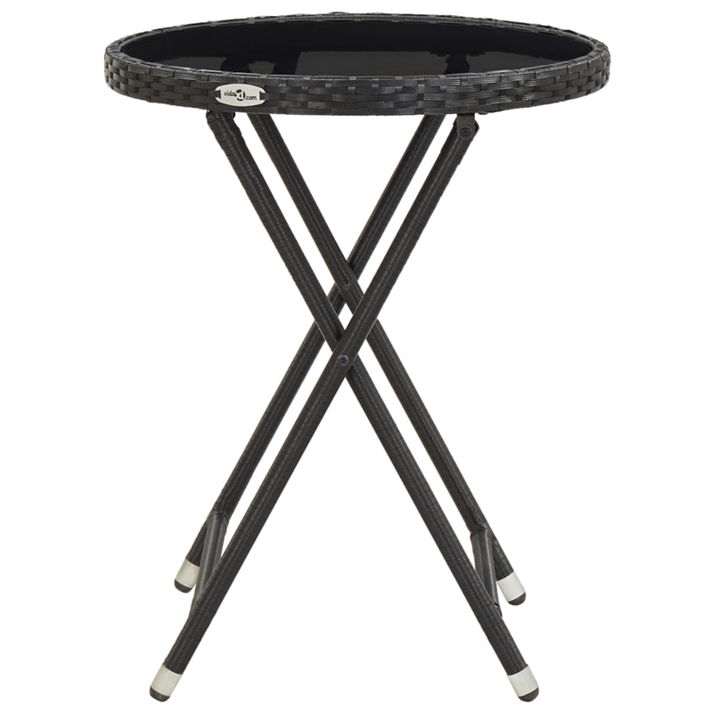 vidaXL PE Rattan Tea Table in Black