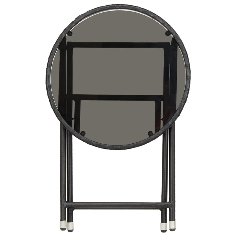 vidaXL PE Rattan Tea Table in Black