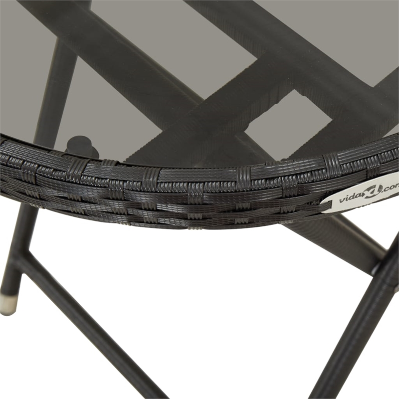vidaXL PE Rattan Tea Table in Black