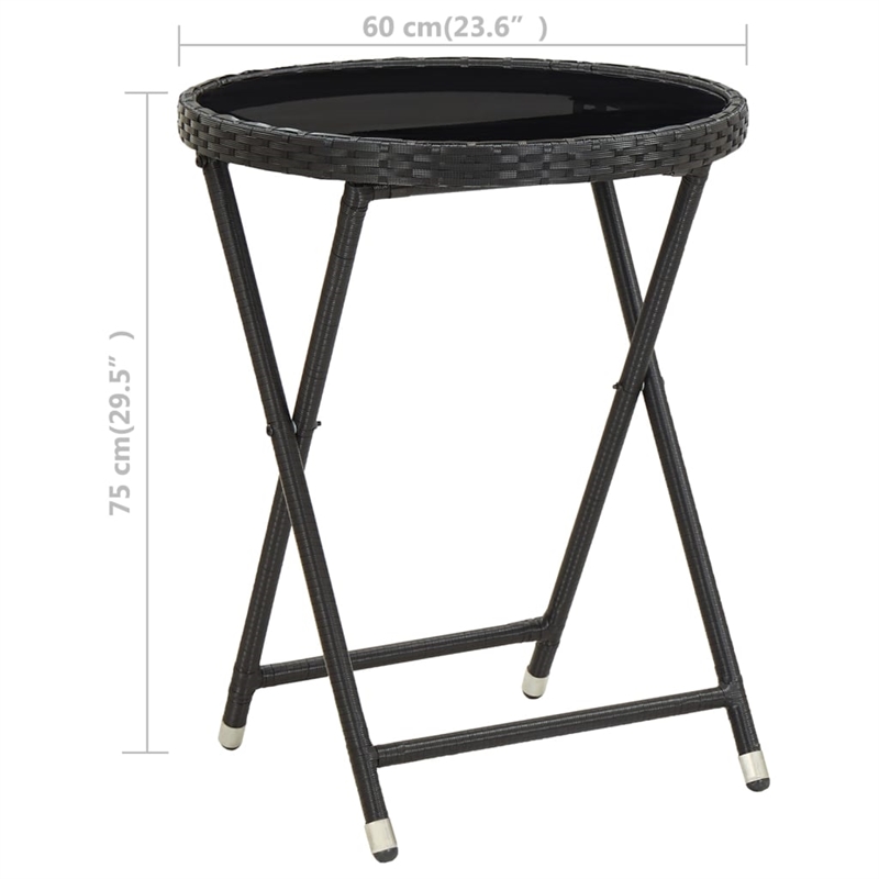 vidaXL PE Rattan Tea Table in Black