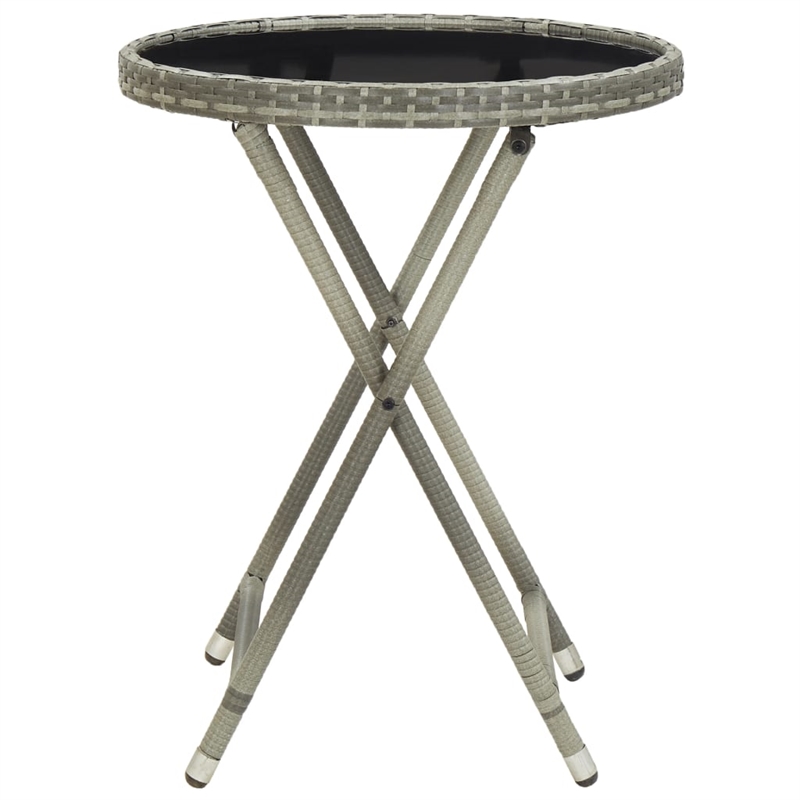 vidaXL PE Rattan Tea Table in Gray