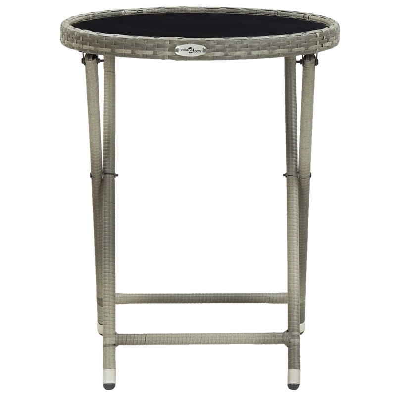 vidaXL PE Rattan Tea Table in Gray