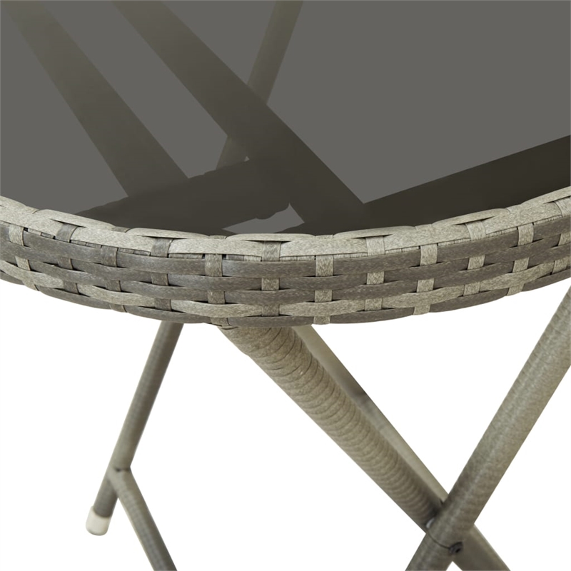 vidaXL PE Rattan Tea Table in Gray