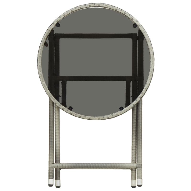 vidaXL PE Rattan Tea Table in Gray