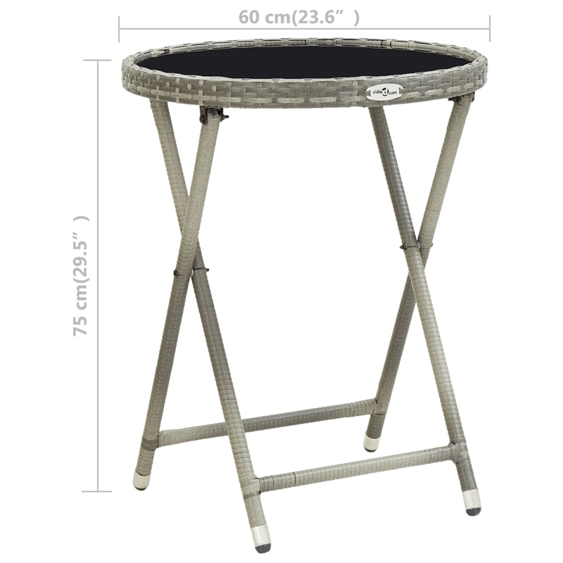 vidaXL PE Rattan Tea Table in Gray