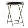 vidaXL PE Rattan Tea Table in Gray