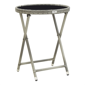 vidaXL PE Rattan Tea Table in Gray