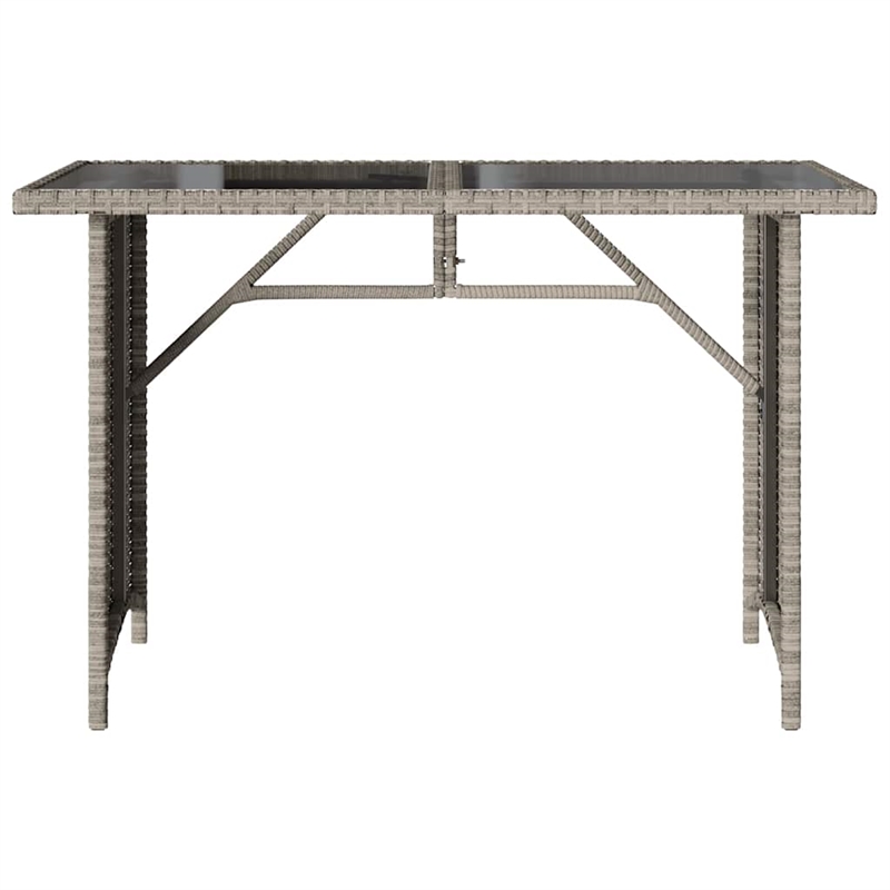 vidaXL PE Rattan Garden Dining Table in Light Gray