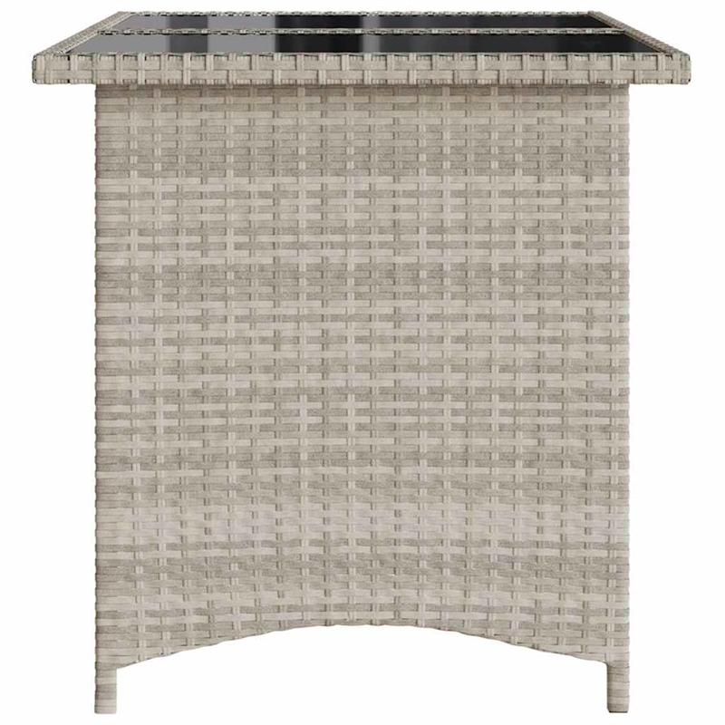 vidaXL PE Rattan Garden Dining Table in Light Gray