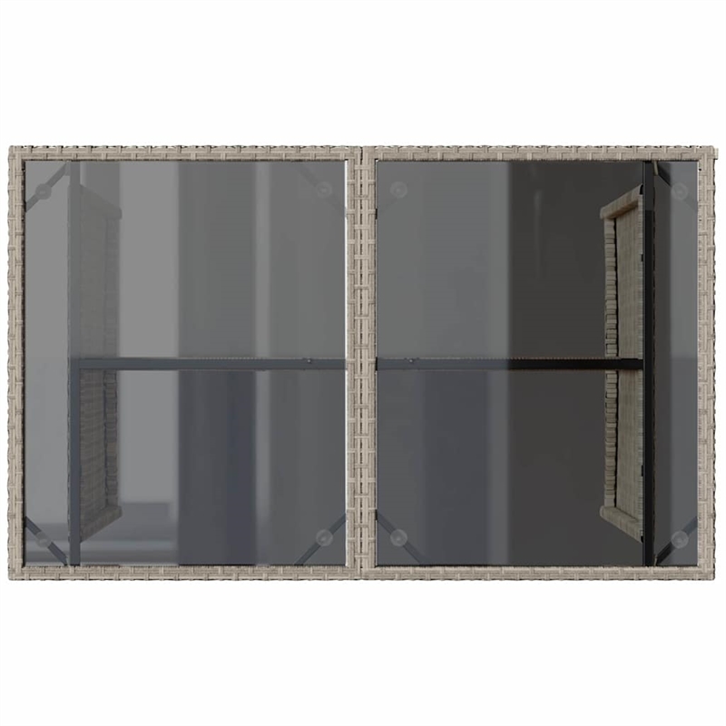 vidaXL PE Rattan Garden Dining Table in Light Gray