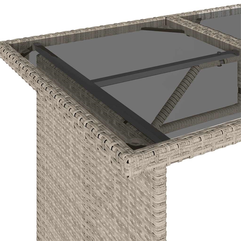 vidaXL PE Rattan Garden Dining Table in Light Gray