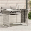 vidaXL PE Rattan Garden Dining Table in Light Gray