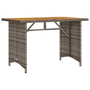 vidaXL PE Rattan Garden Dining Table in Gray