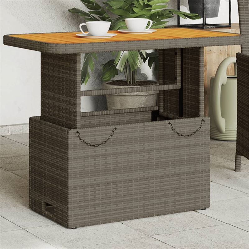 vidaXL Garden Dining Table in Gray/Brown