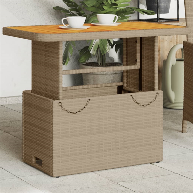 vidaXL Garden Dining Table in Brown/Beige