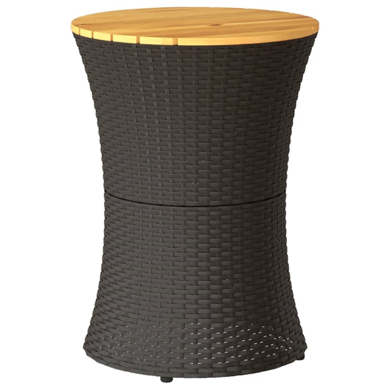 vidaXL PE Rattan Garden Side Table in Black