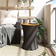 vidaXL PE Rattan Garden Side Table in Black