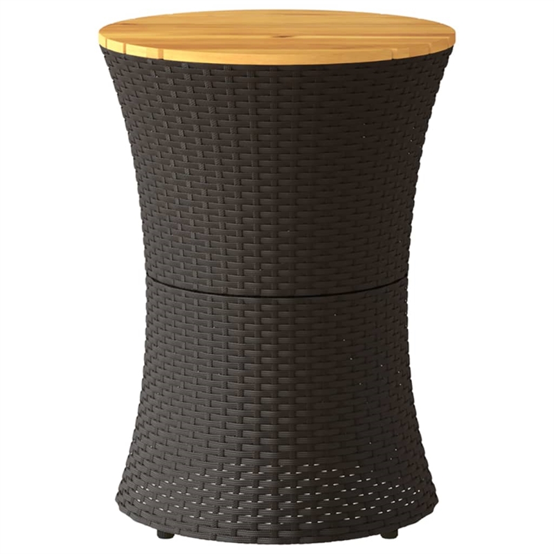 vidaXL PE Rattan Garden Side Table in Black
