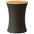 vidaXL PE Rattan Garden Side Table in Black