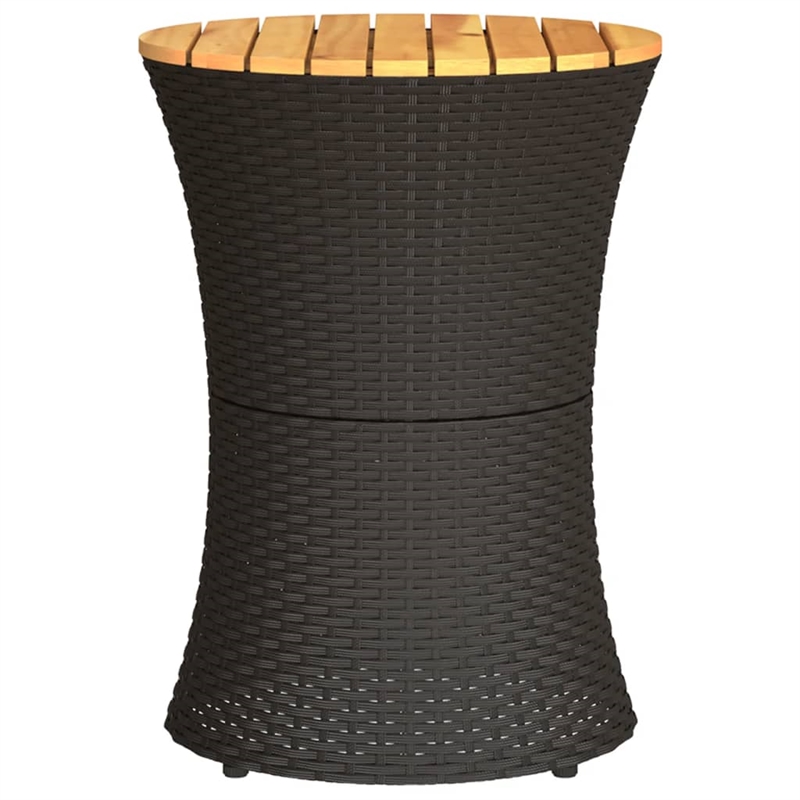 vidaXL PE Rattan Garden Side Table in Black