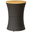 vidaXL PE Rattan Garden Side Table in Black