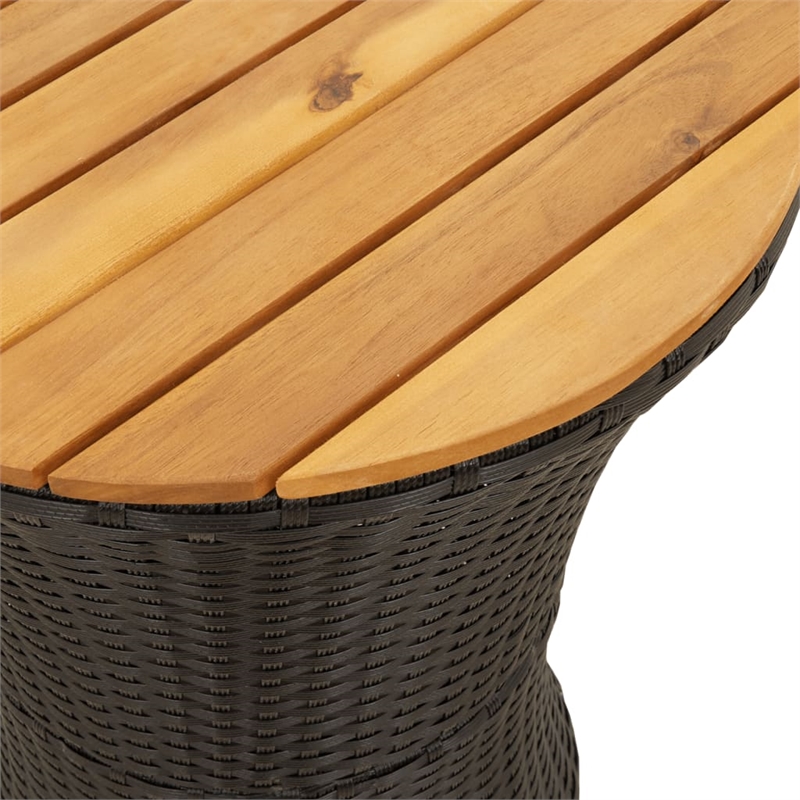 vidaXL PE Rattan Garden Side Table in Black