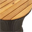 vidaXL PE Rattan Garden Side Table in Black