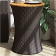 vidaXL PE Rattan Garden Side Table in Black