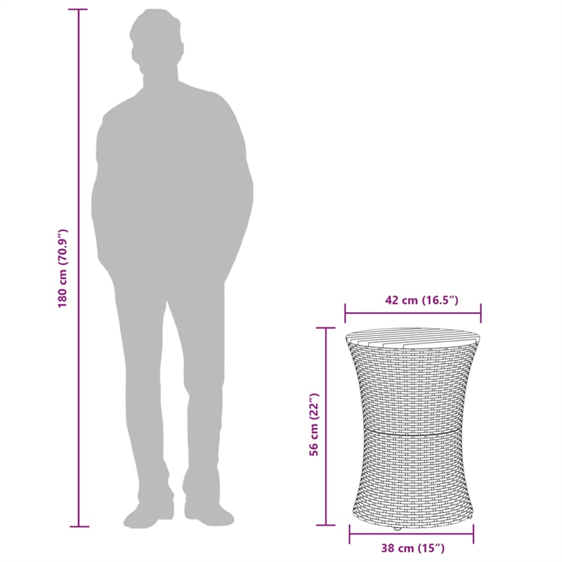 vidaXL Garden Side Table in Gray