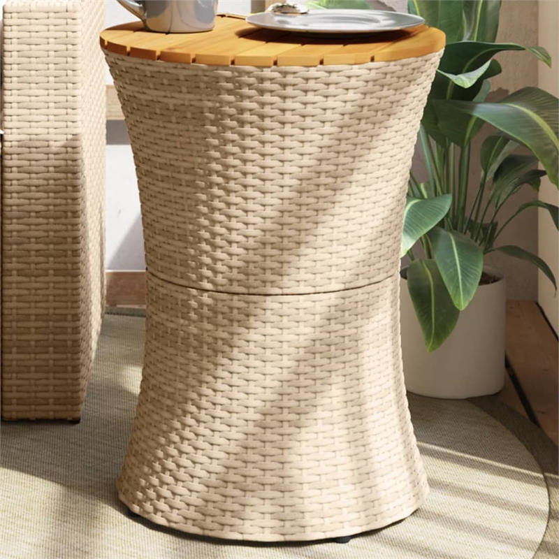 vidaXL Garden Side Table in Beige