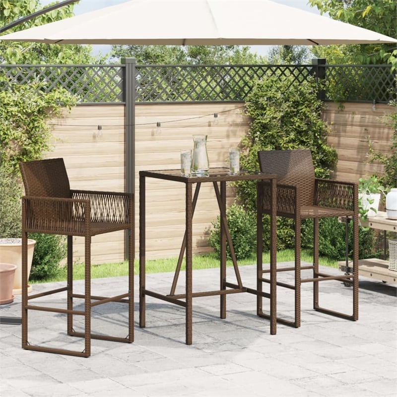 vidaXL Outdoor Bar Table in Black/Brown