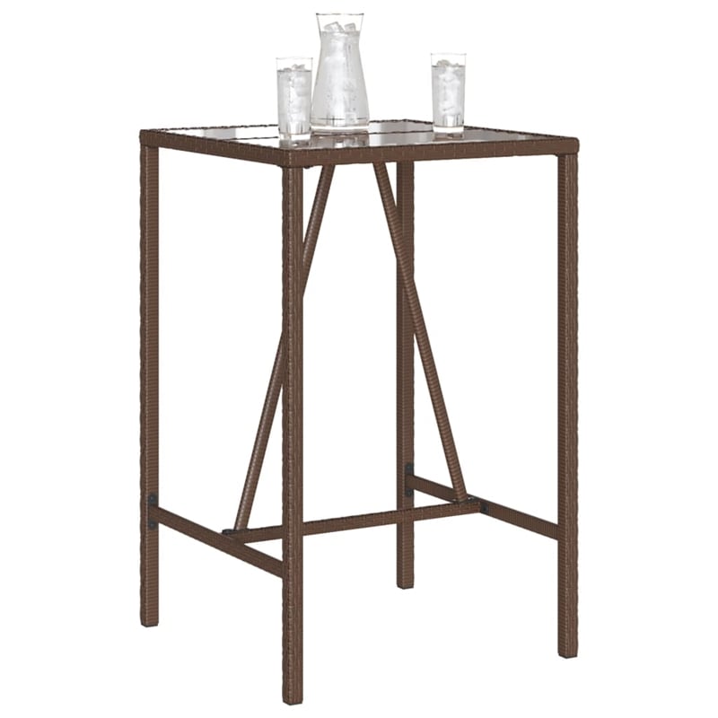vidaXL Outdoor Bar Table in Black/Brown