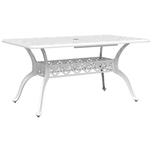 vidaXL Cast Aluminum Garden Dining Table in White
