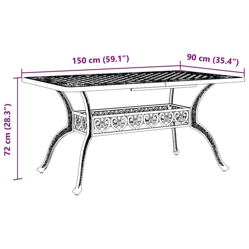 vidaXL Garden Dining Table in Green