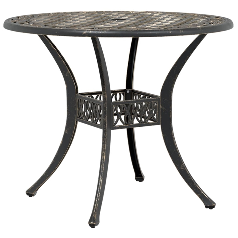 vidaXL Cast Aluminum Medium Garden Dining Table in Bronze