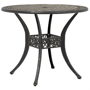 vidaXL Cast Aluminum Medium Garden Dining Table in Bronze