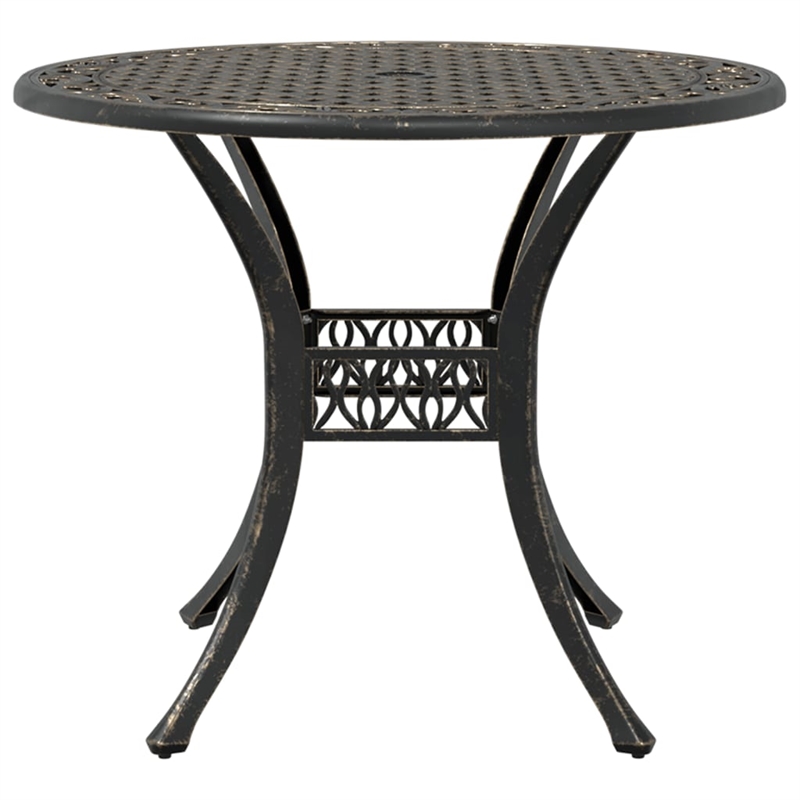vidaXL Cast Aluminum Medium Garden Dining Table in Bronze