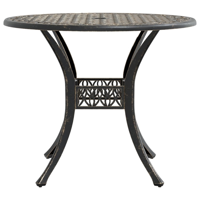 vidaXL Cast Aluminum Medium Garden Dining Table in Bronze