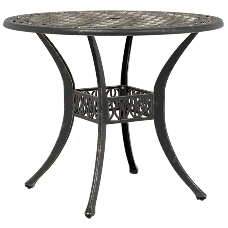 vidaXL Cast Aluminum Medium Garden Dining Table in Bronze