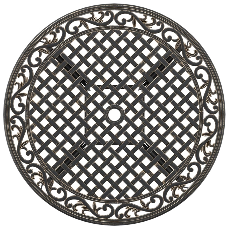 vidaXL Cast Aluminum Medium Garden Dining Table in Bronze
