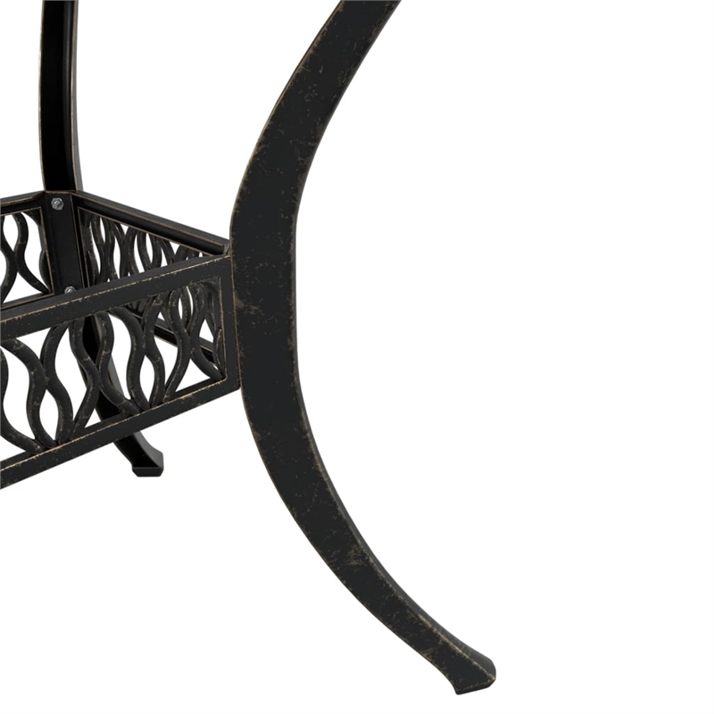 vidaXL Cast Aluminum Medium Garden Dining Table in Bronze