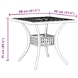 vidaXL Cast Aluminum Garden Dining Table in Bronze